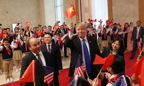 Trump Waves Communist flag